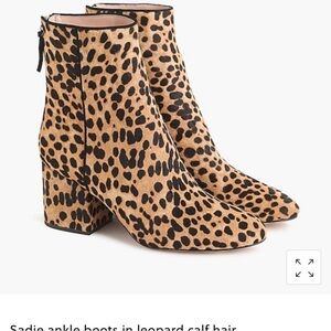 J. Crew calf hair Leopard Print Ankle Boots
